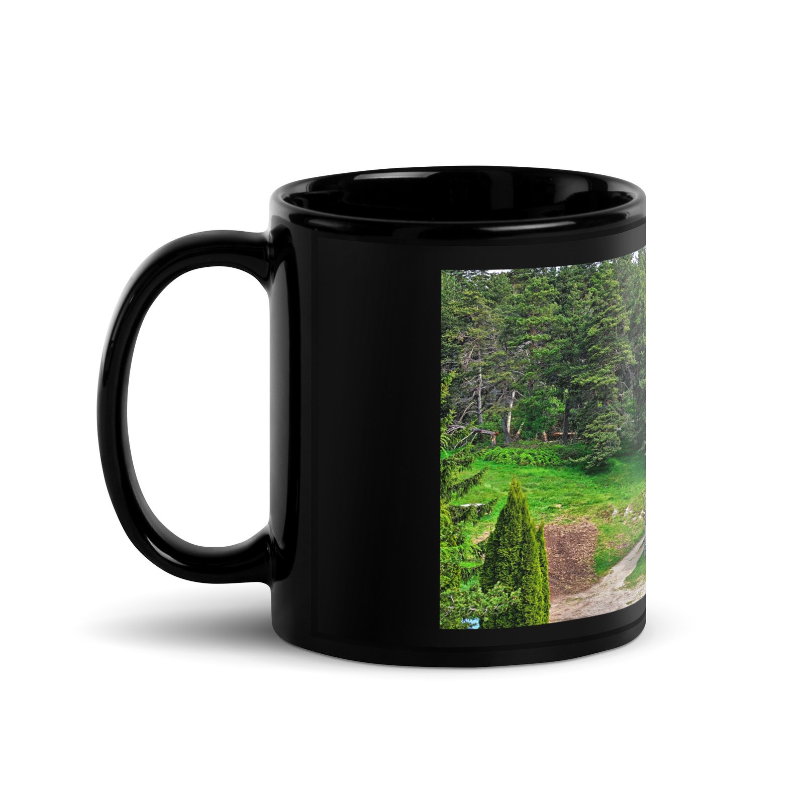 black glossy mug chapelle saint roch mémoire du chemin, prière des pierres black glossy mug chapelle saint roch mémoire du chemin, prière des pierres