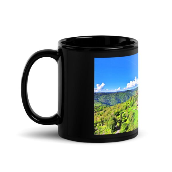black glossy mug Église st.privat d'allier