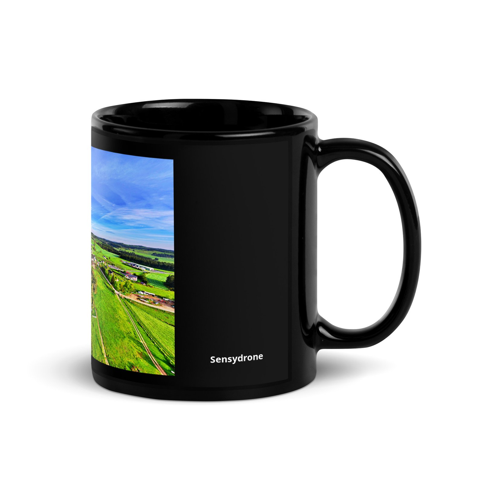 black glossy mug la chaze, sur la route des pèlerins black glossy mug la chaze, sur la route des pèlerins