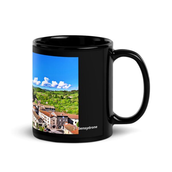 black glossy mug Église st.privat d'allier