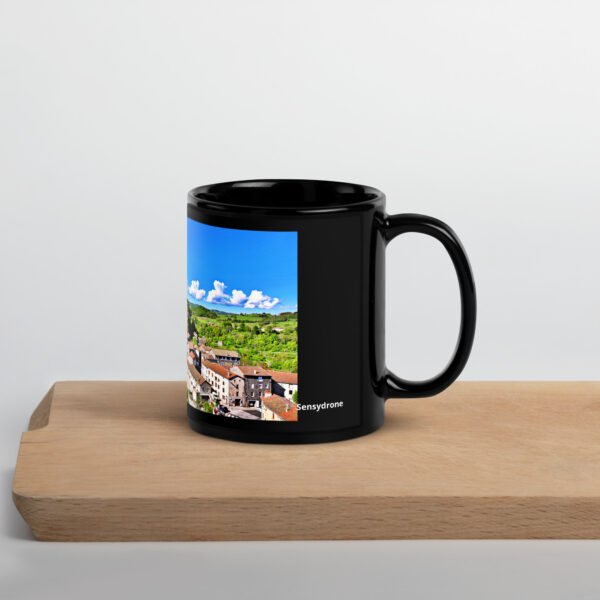 black glossy mug Église st.privat d'allier
