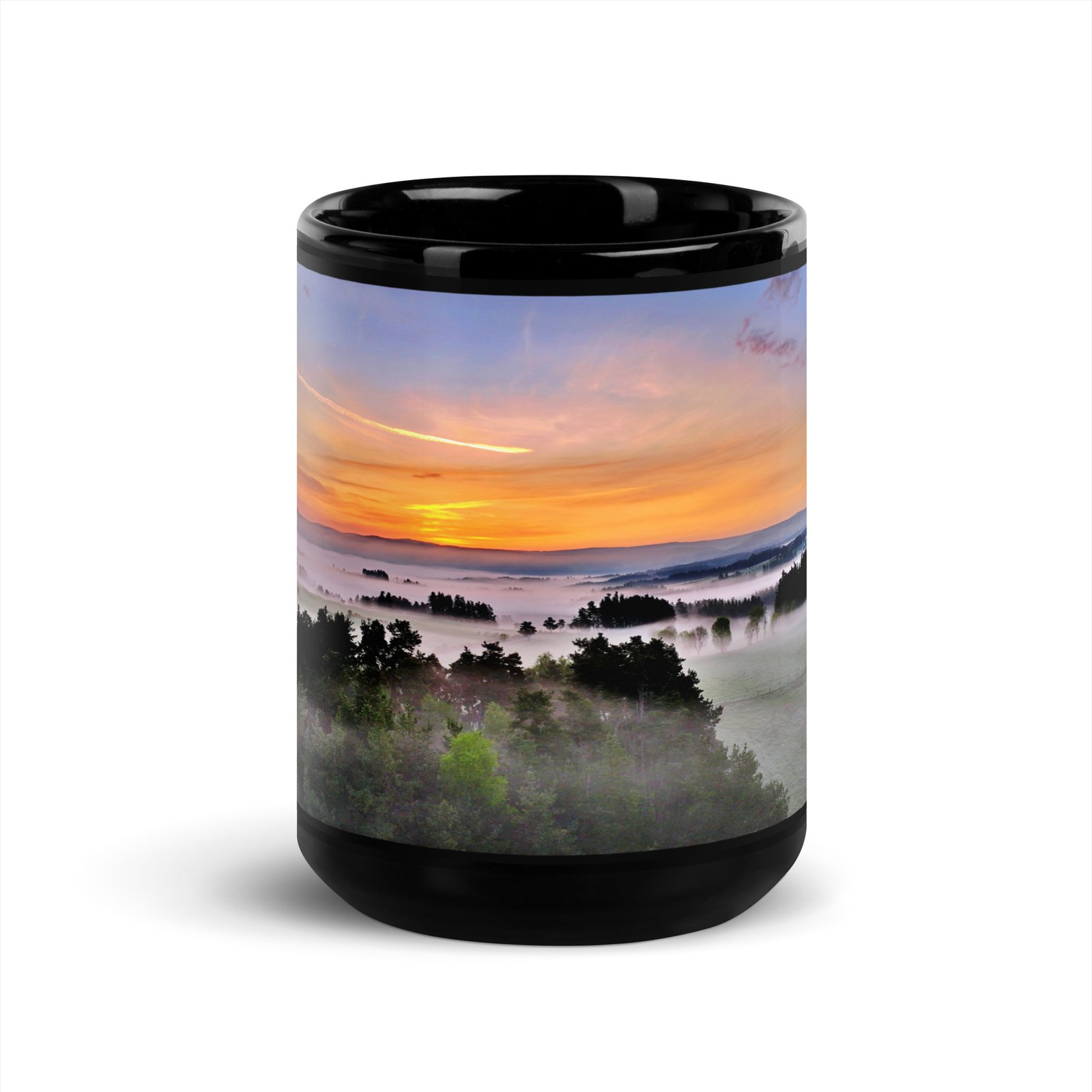 black glossy mug chabannes au réveil des brumes black glossy mug chabannes au réveil des brumes