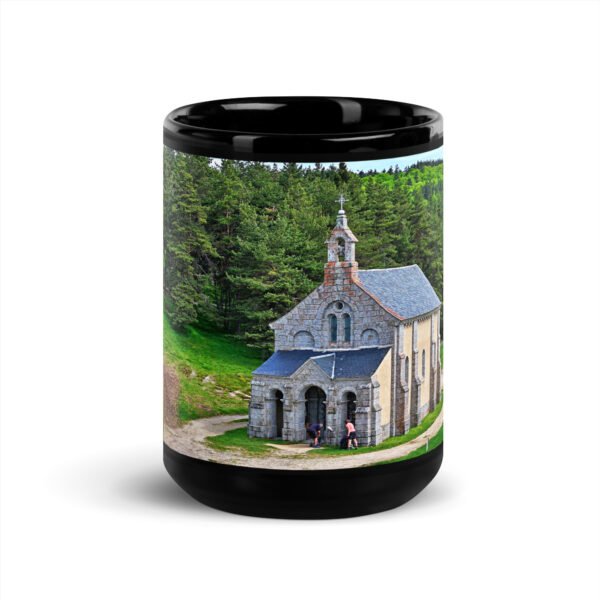 black glossy mug chapelle saint roch mémoire du chemin, prière des pierres