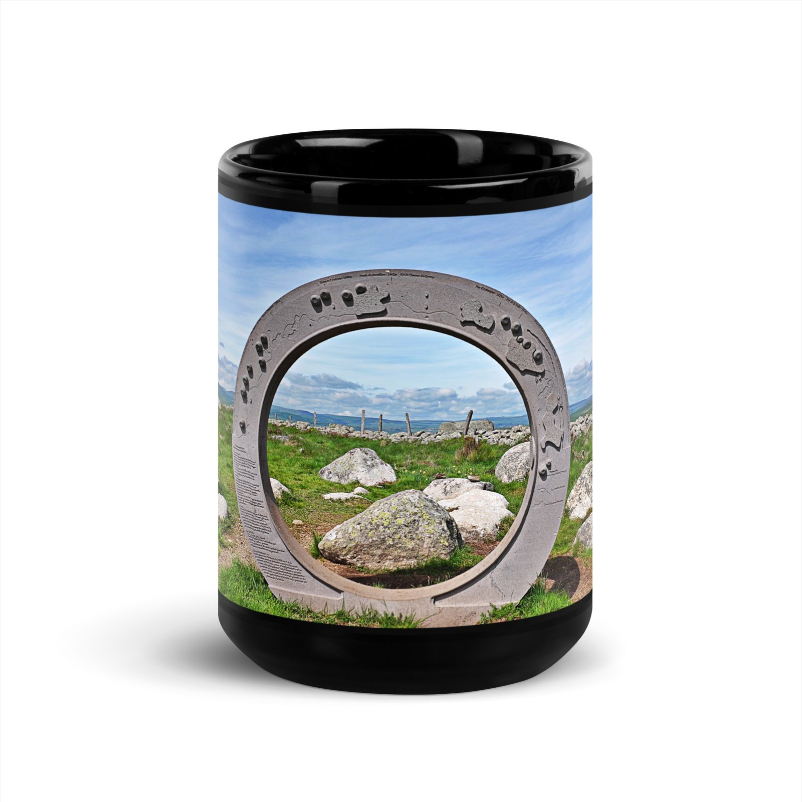 black glossy mug l’oculus, fenêtre sur l’infini black glossy mug l’oculus, fenêtre sur l’infini