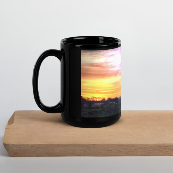 black glossy mug la lumière et la paix. la vierge de saugues
