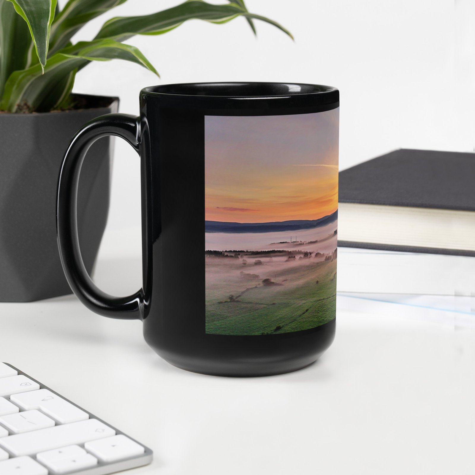 black glossy mug l’aube mystique de chabannes black glossy mug l’aube mystique de chabannes