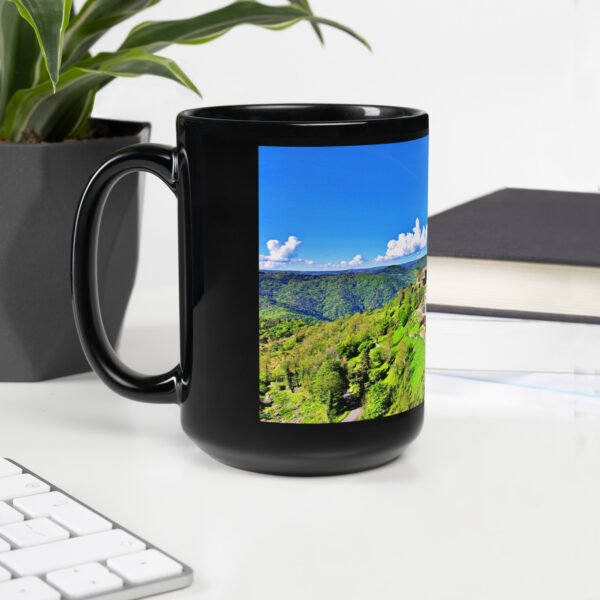 black glossy mug Église st.privat d'allier