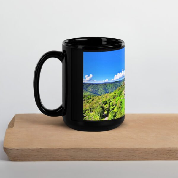 black glossy mug Église st.privat d'allier