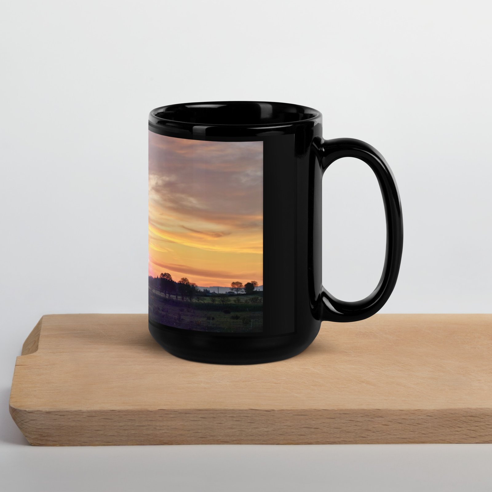 black glossy mug la lumière et la paix. la vierge de saugues black glossy mug la lumière et la paix. la vierge de saugues