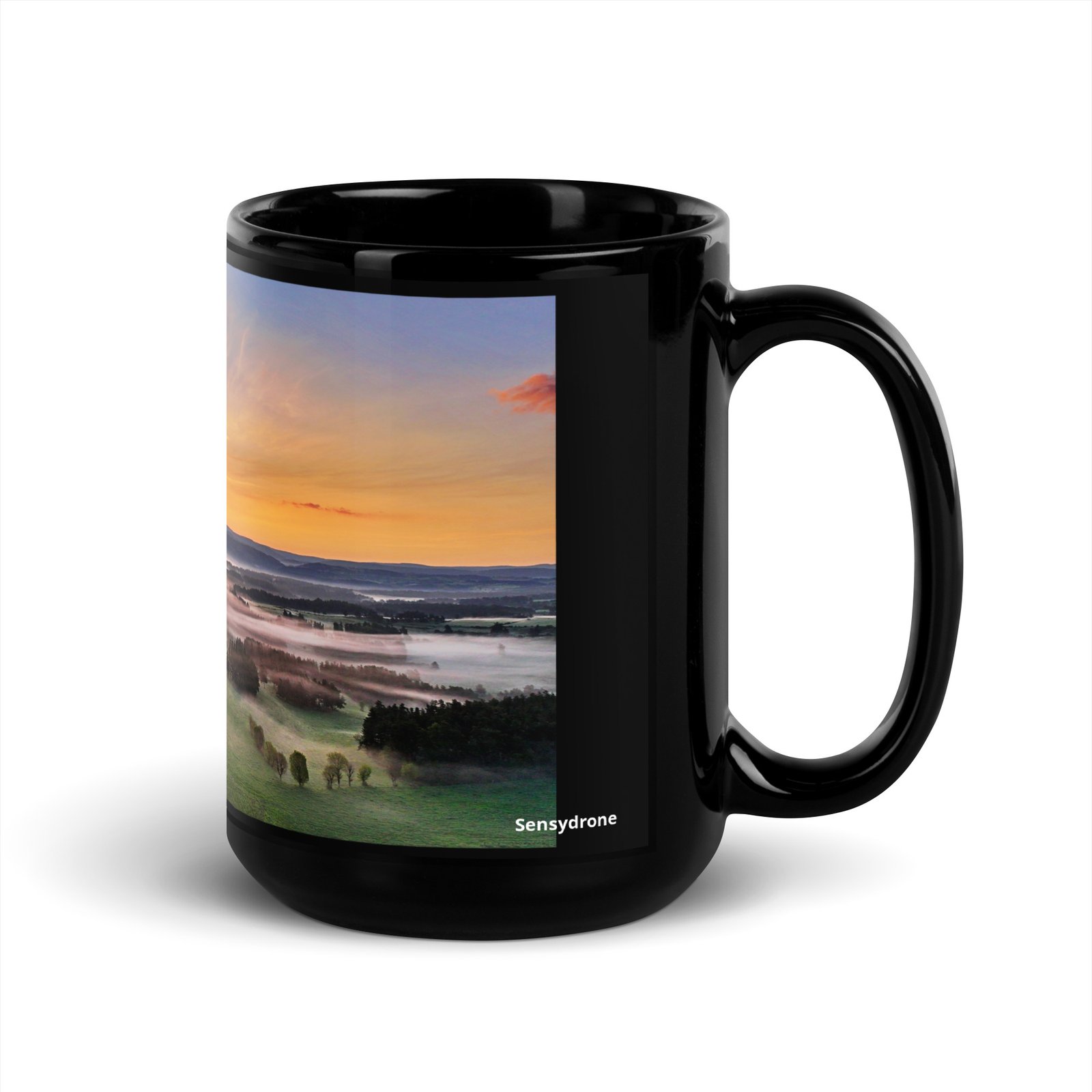 black glossy mug l’aube mystique de chabannes black glossy mug l’aube mystique de chabannes