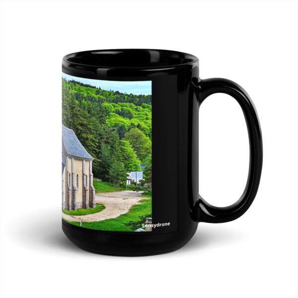black glossy mug chapelle saint roch mémoire du chemin, prière des pierres