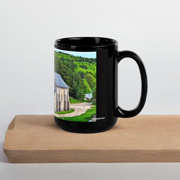 black glossy mug chapelle saint roch mémoire du chemin, prière des pierres