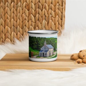 mug émaillé chapelle saint roch mémoire du chemin, prière des pierres