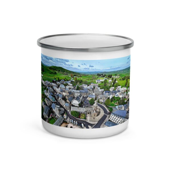 mug émaillé nasbinals et son glise romane.