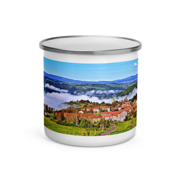 mug émaillé saint didier d 'allier, village suspendu aux nuages