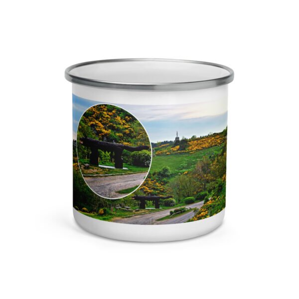 mug émaillé le loup de saugues, gardien du chemin.