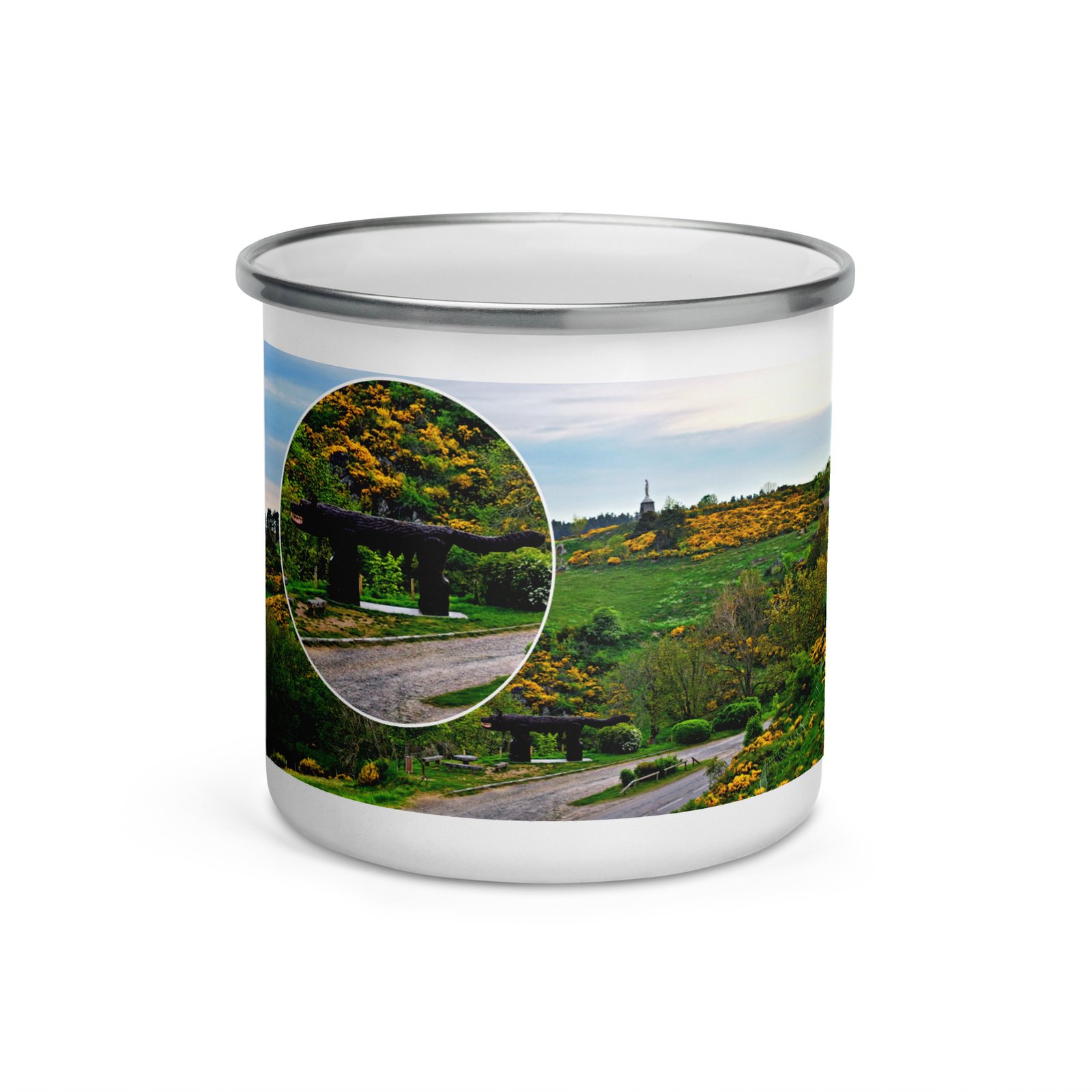mug émaillé le loup de saugues, gardien du chemin. mug émaillé le loup de saugues, gardien du chemin.