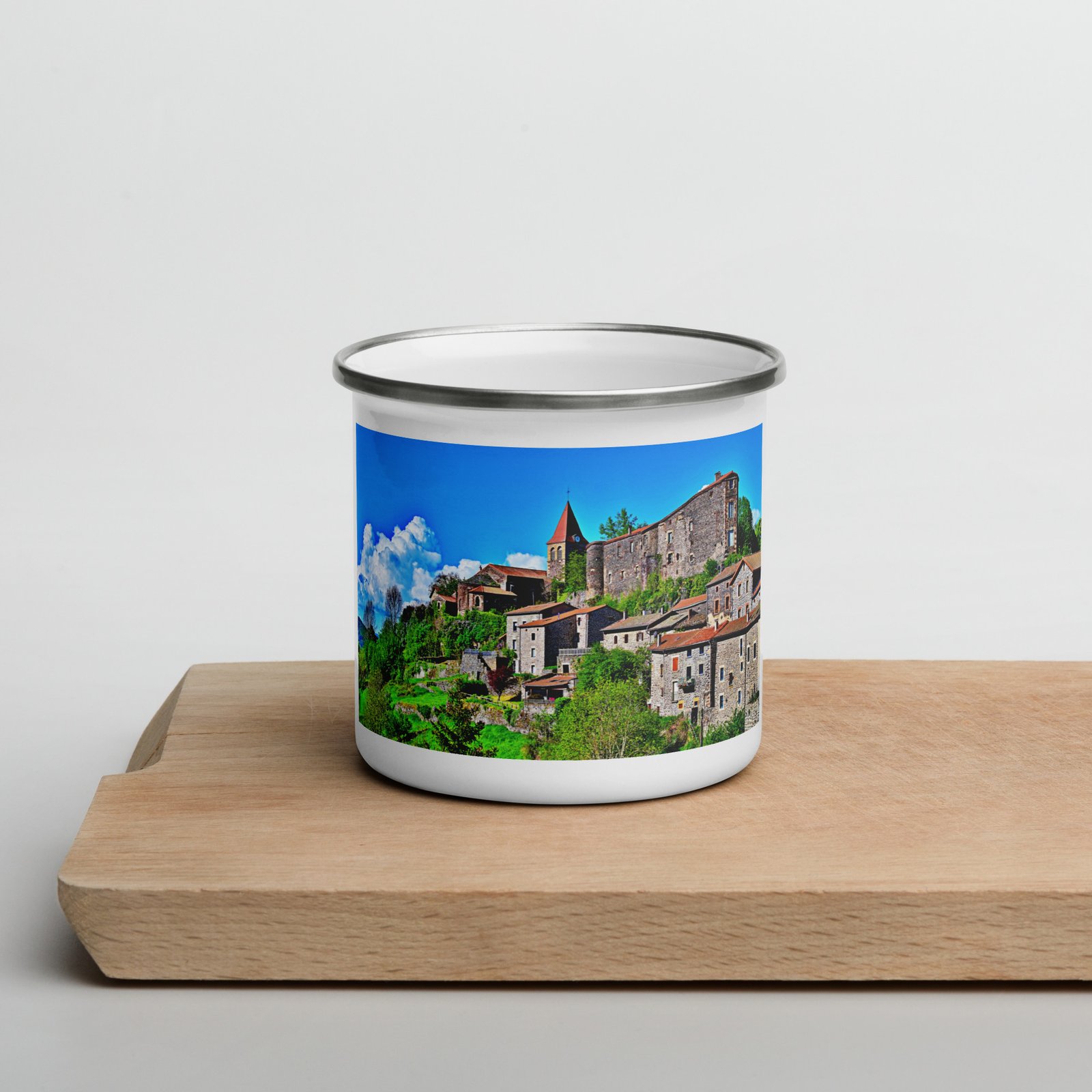 mug émaillé eglise du xiii et vestiges du château féodal mug émaillé eglise du xiii et vestiges du château féodal
