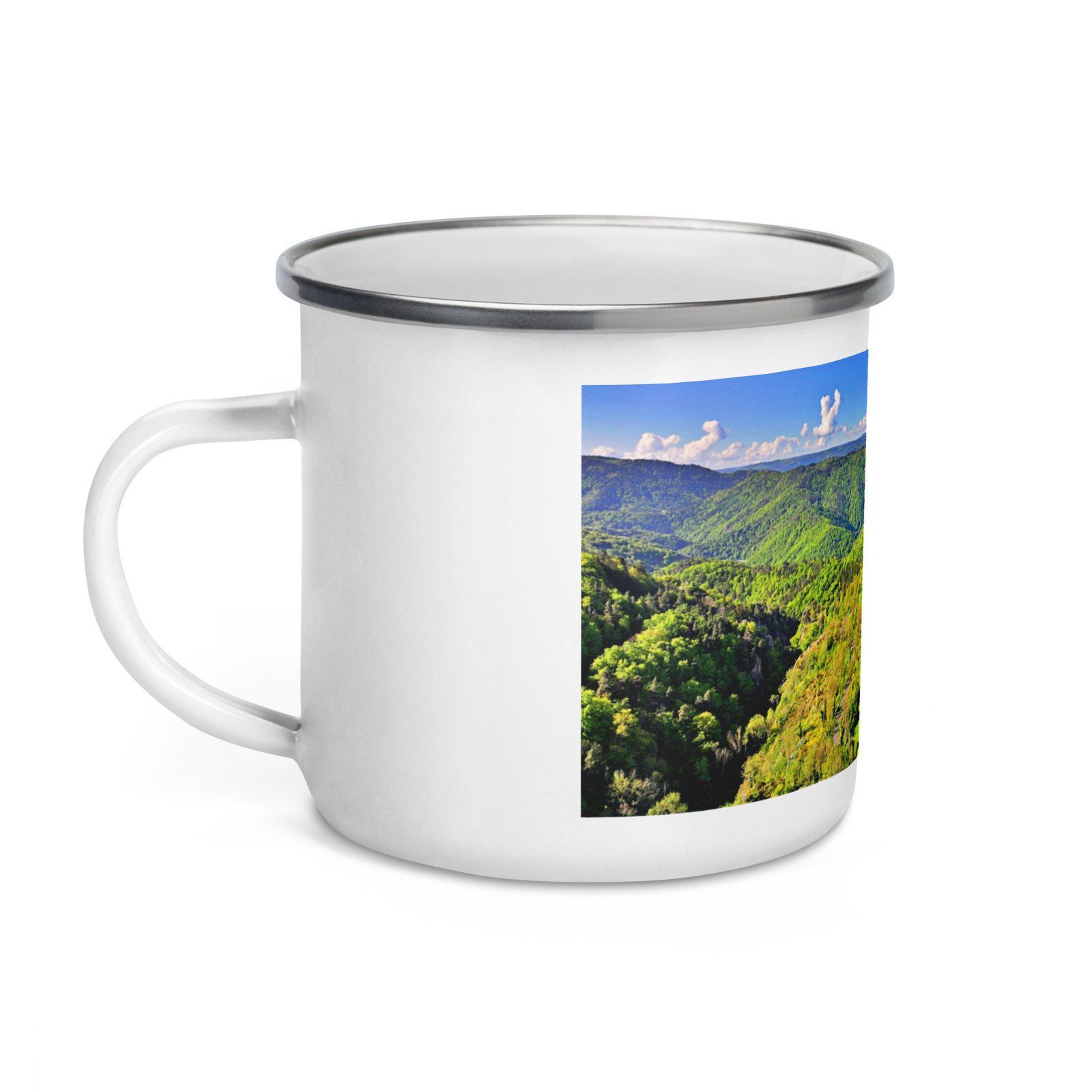 mug émaillé st privat d'allier prieur fond en 1046 . eglise du xiii et vestiges du château féodal mug émaillé st privat d'allier prieur fond en 1046 . eglise du xiii et vestiges du château féodal