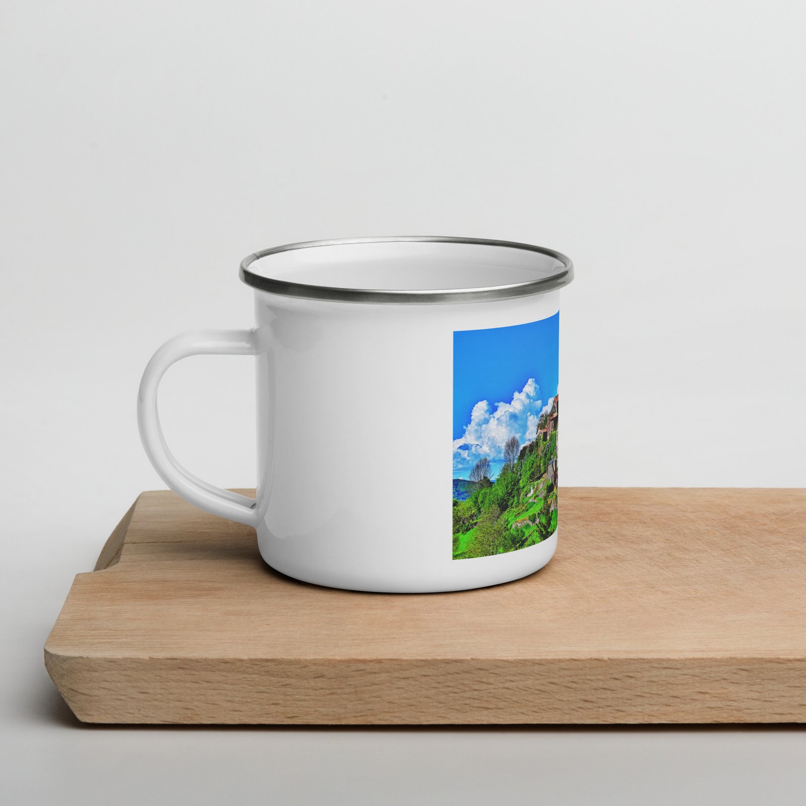 mug émaillé eglise du xiii et vestiges du château féodal mug émaillé eglise du xiii et vestiges du château féodal
