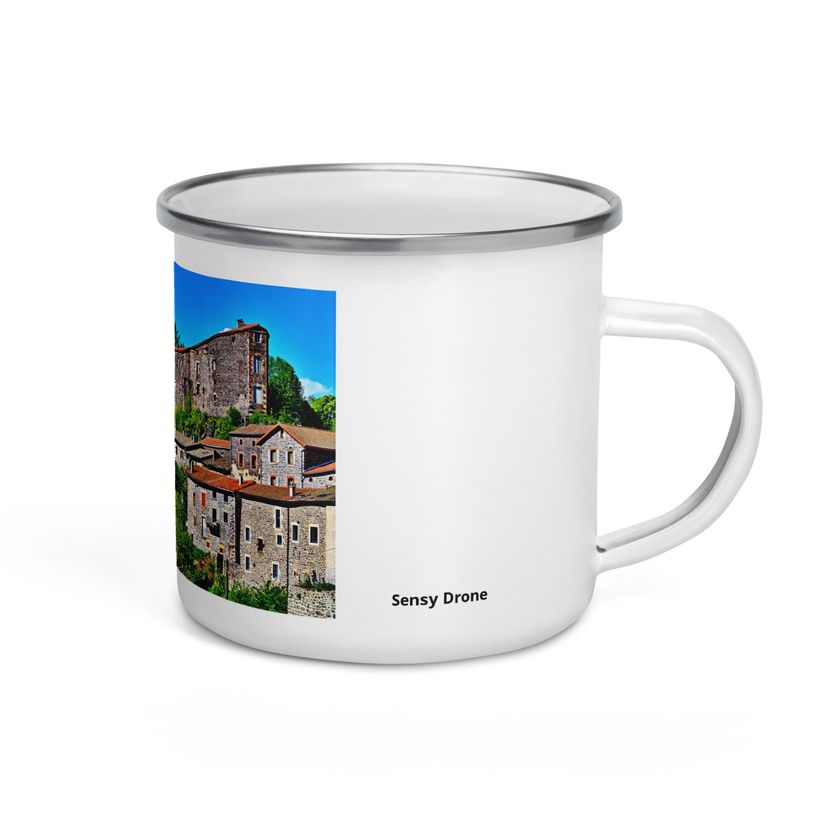 mug émaillé eglise du xiii et vestiges du château féodal mug émaillé eglise du xiii et vestiges du château féodal