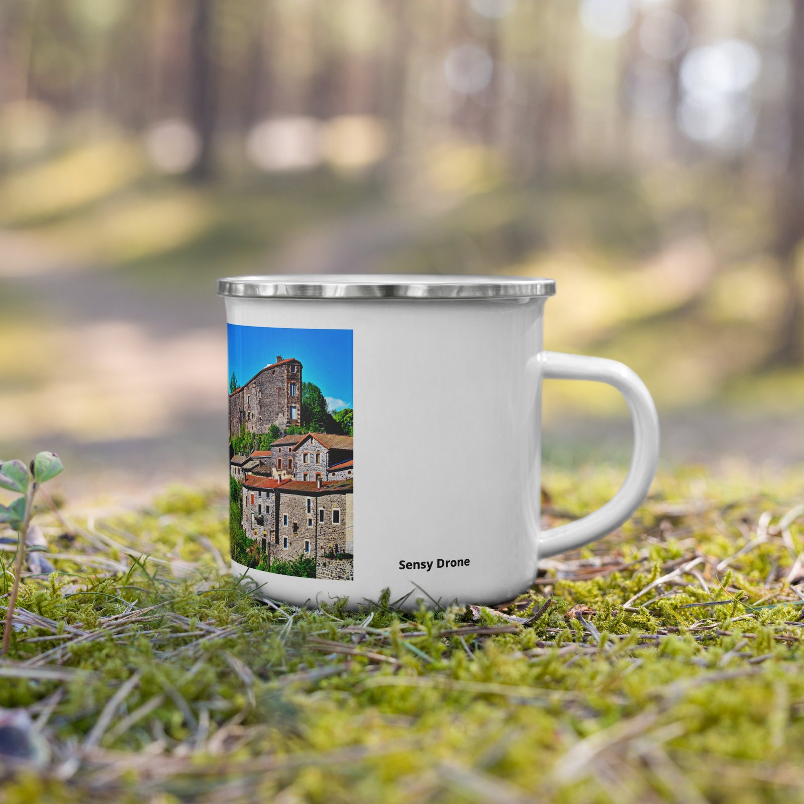 mug émaillé eglise du xiii et vestiges du château féodal mug émaillé eglise du xiii et vestiges du château féodal