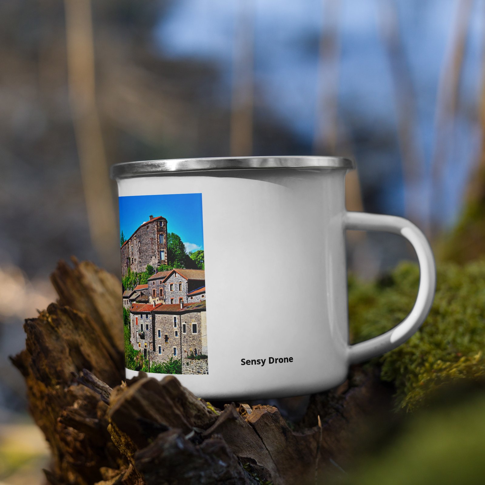 mug émaillé eglise du xiii et vestiges du château féodal mug émaillé eglise du xiii et vestiges du château féodal