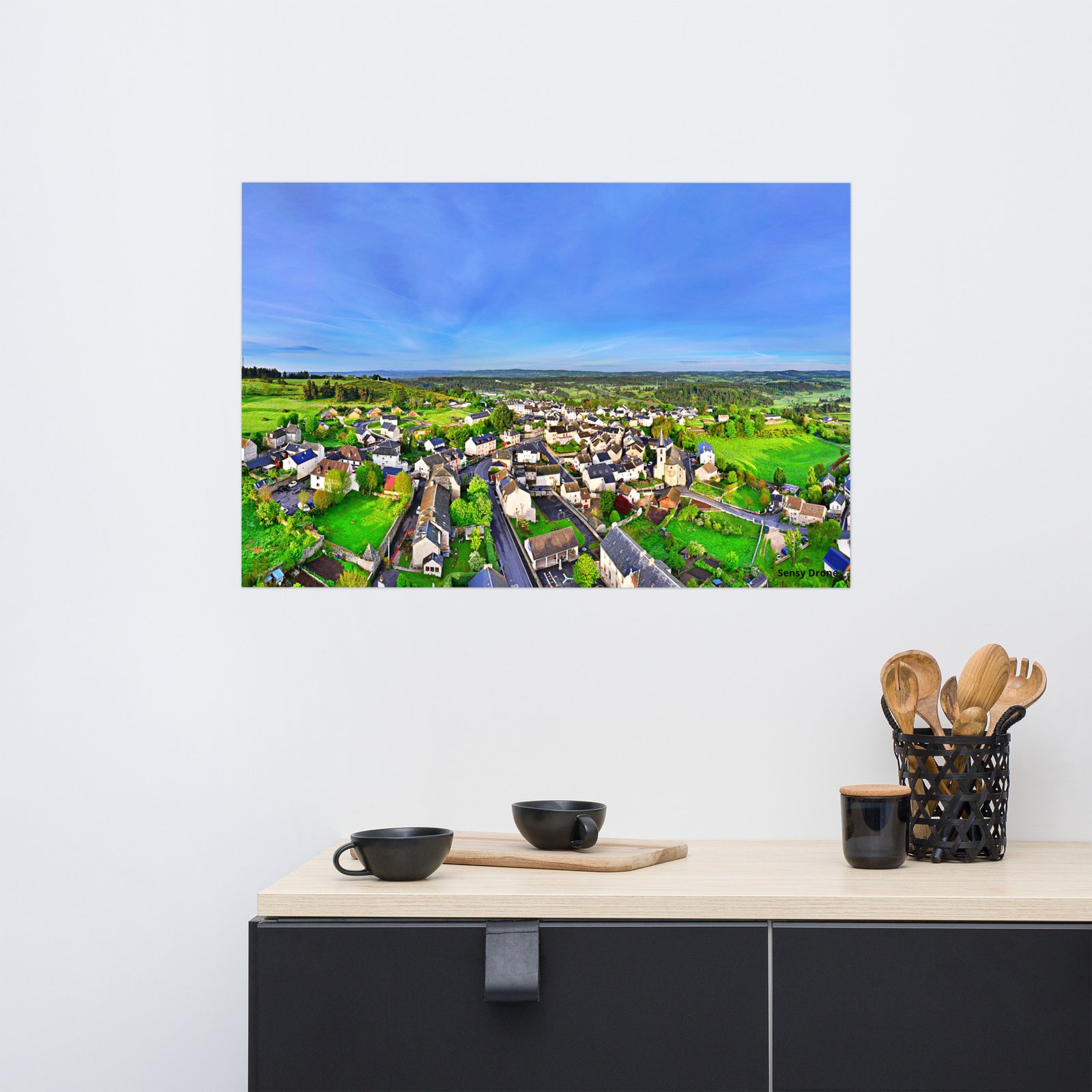 poster photo aérienne de aumont aubrac poster photo aérienne de aumont aubrac