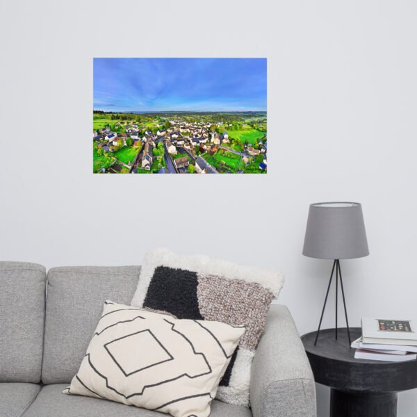 poster photo aérienne de aumont aubrac