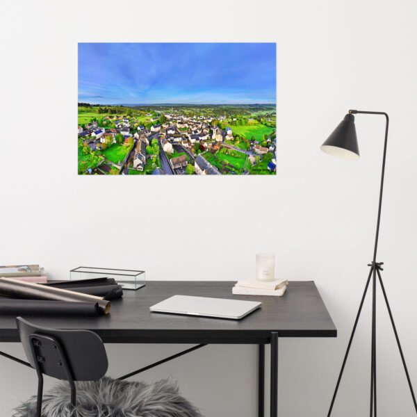 poster photo aérienne de aumont aubrac
