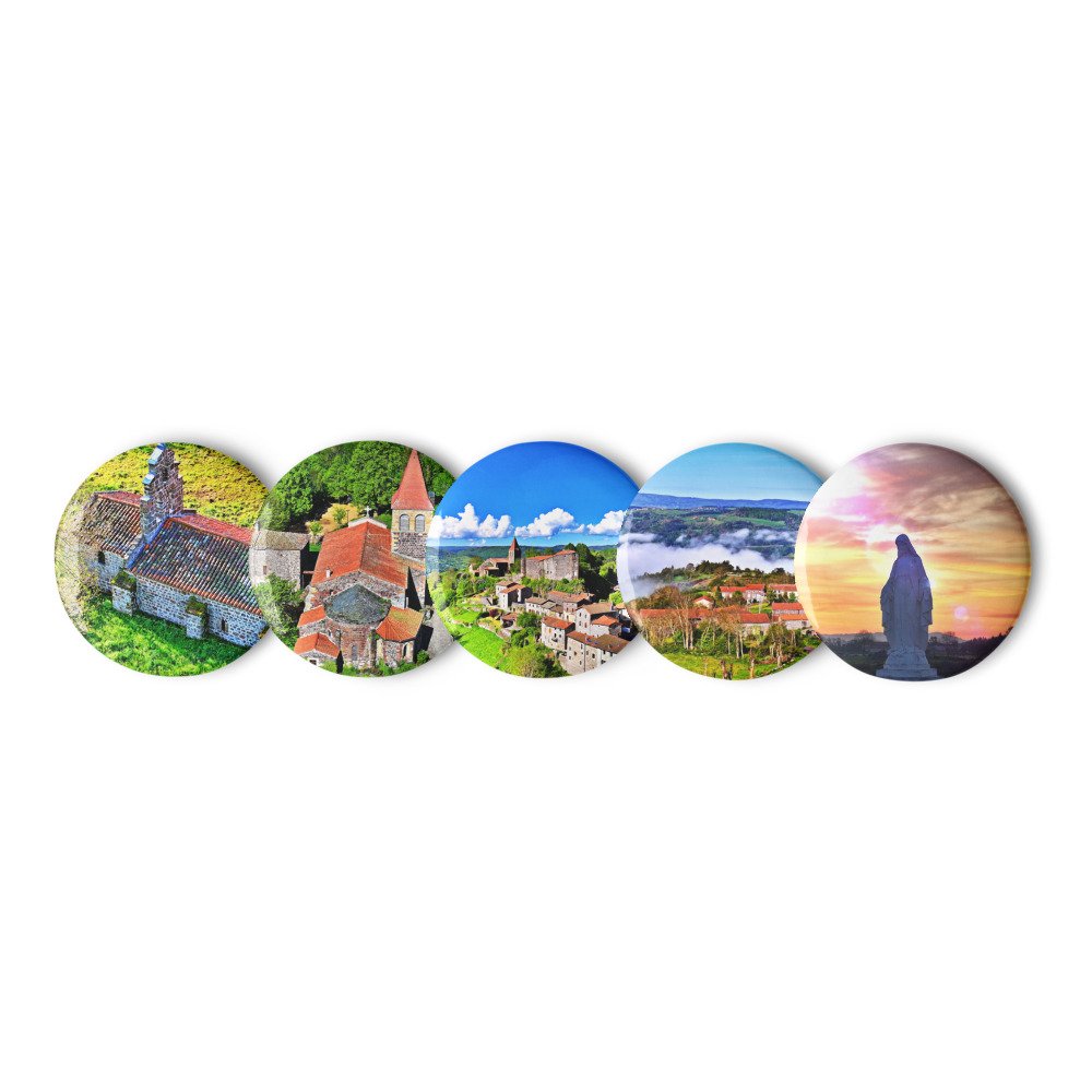 set de 5 pins compostelle – saint privat → saugues (vues drone) set de 5 pins compostelle – saint privat → saugues (vues drone)
