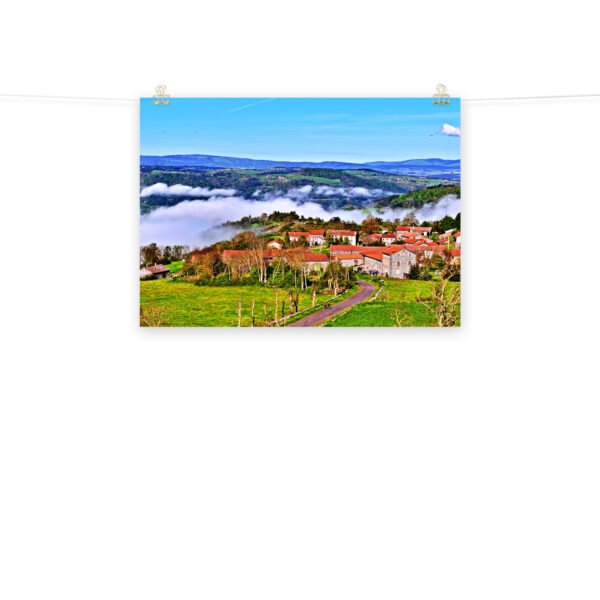 poster saint didier d’allier, village suspendu aux nuages