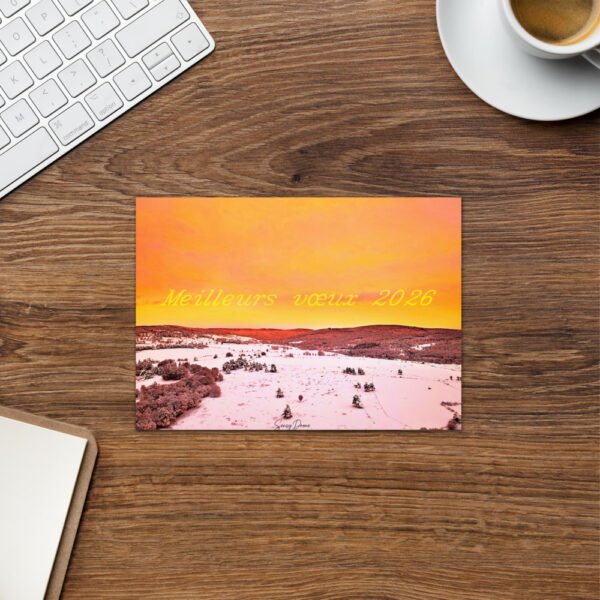 carte de vœux “sous le ciel d’un hiver en feu – 2026”