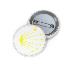 pin compostelle — coquillage blanc & or