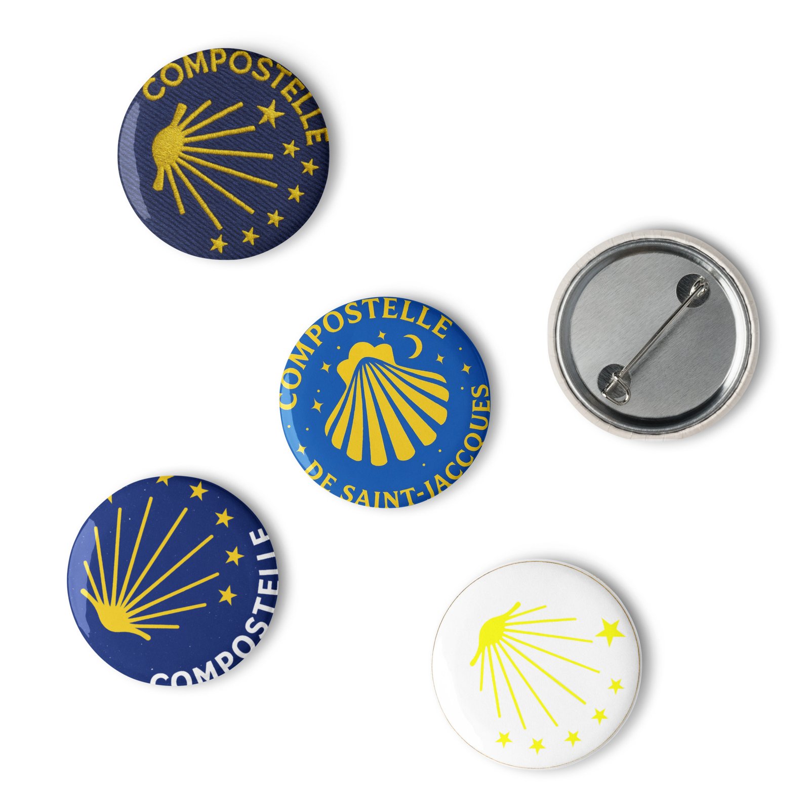 set de 5 pins – coquille saint jacques, collection pèlerin set de 5 pins – coquille saint jacques, collection pèlerin