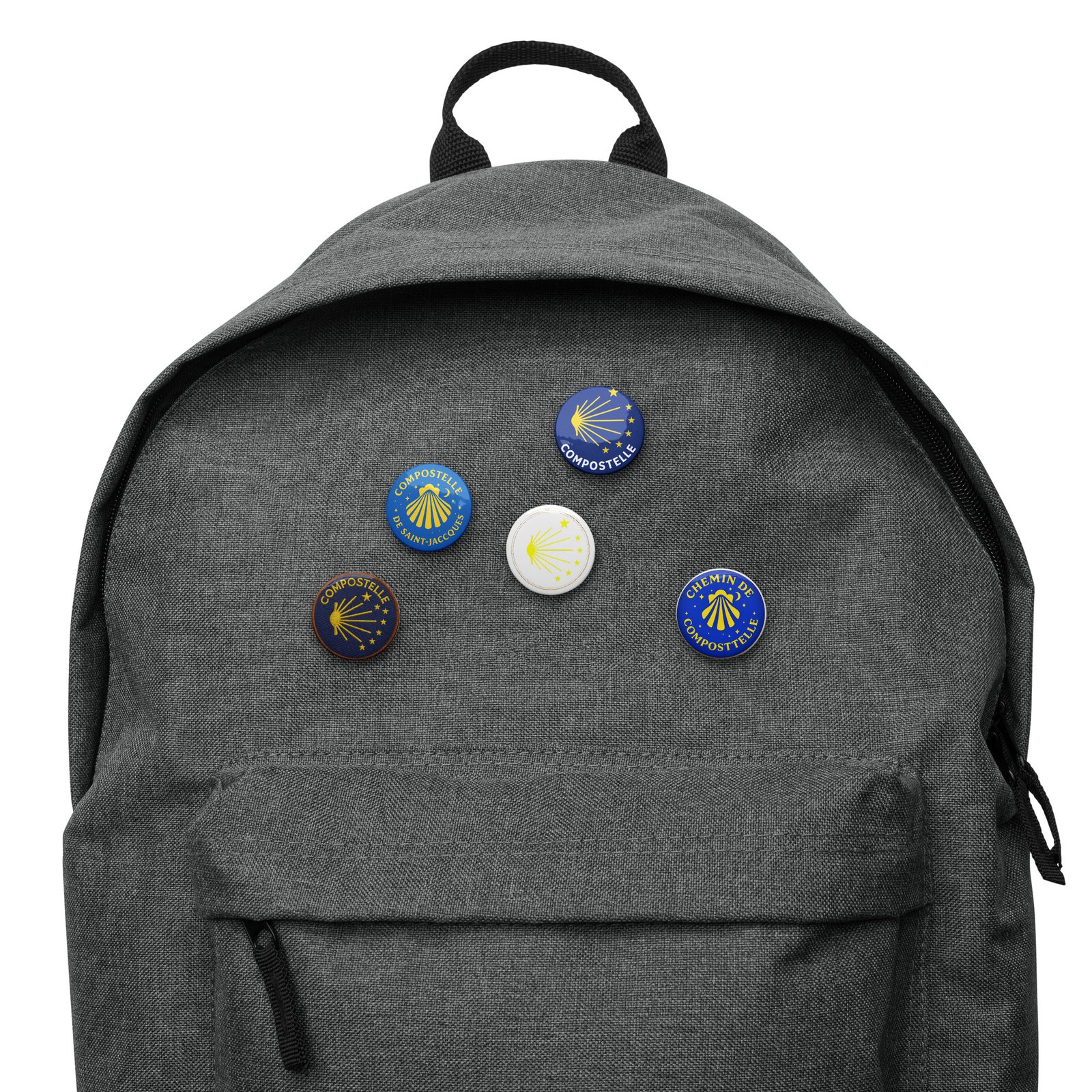 set de 5 pins – coquille saint jacques, collection pèlerin set de 5 pins – coquille saint jacques, collection pèlerin