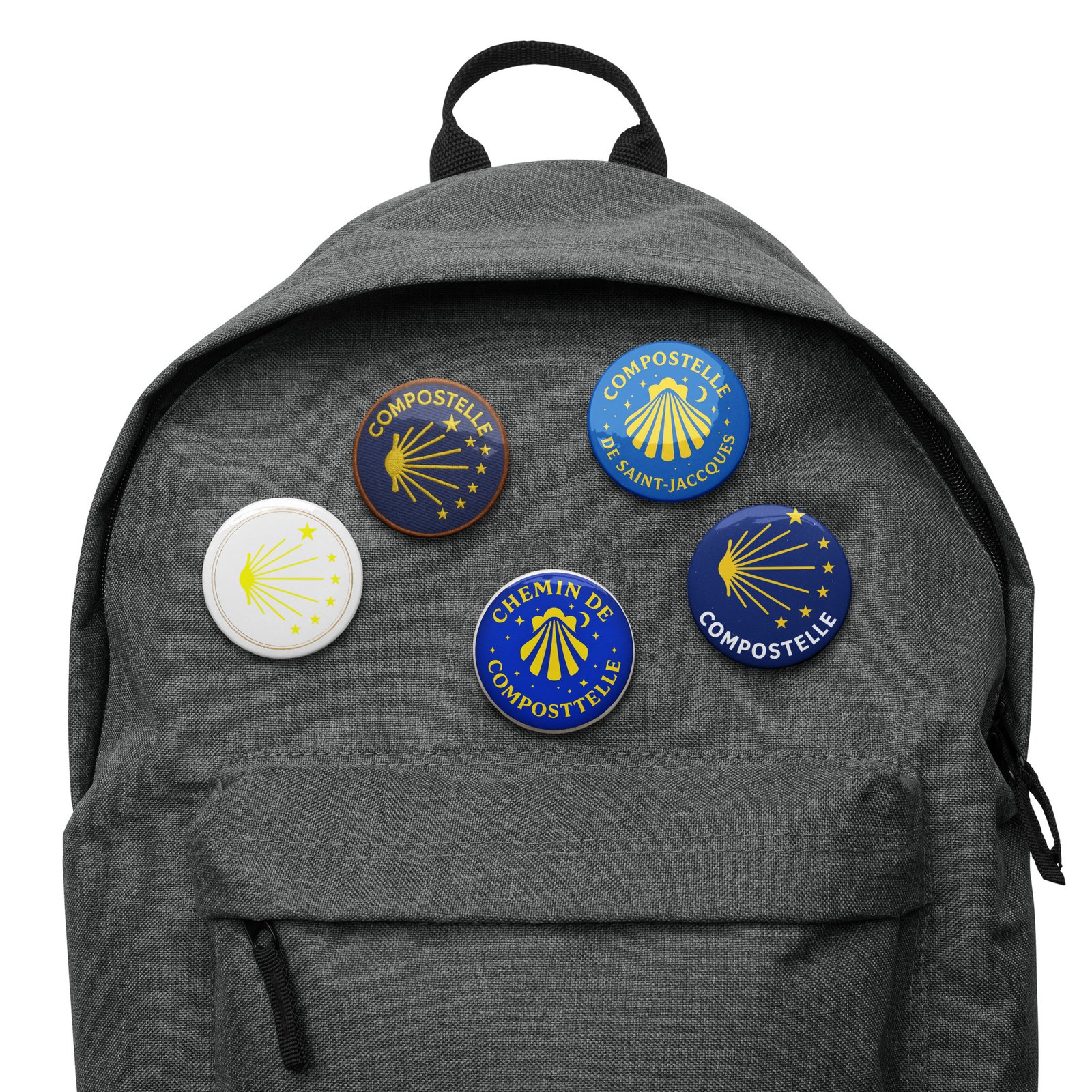 set de 5 pins – coquille saint jacques, collection pèlerin set de 5 pins – coquille saint jacques, collection pèlerin