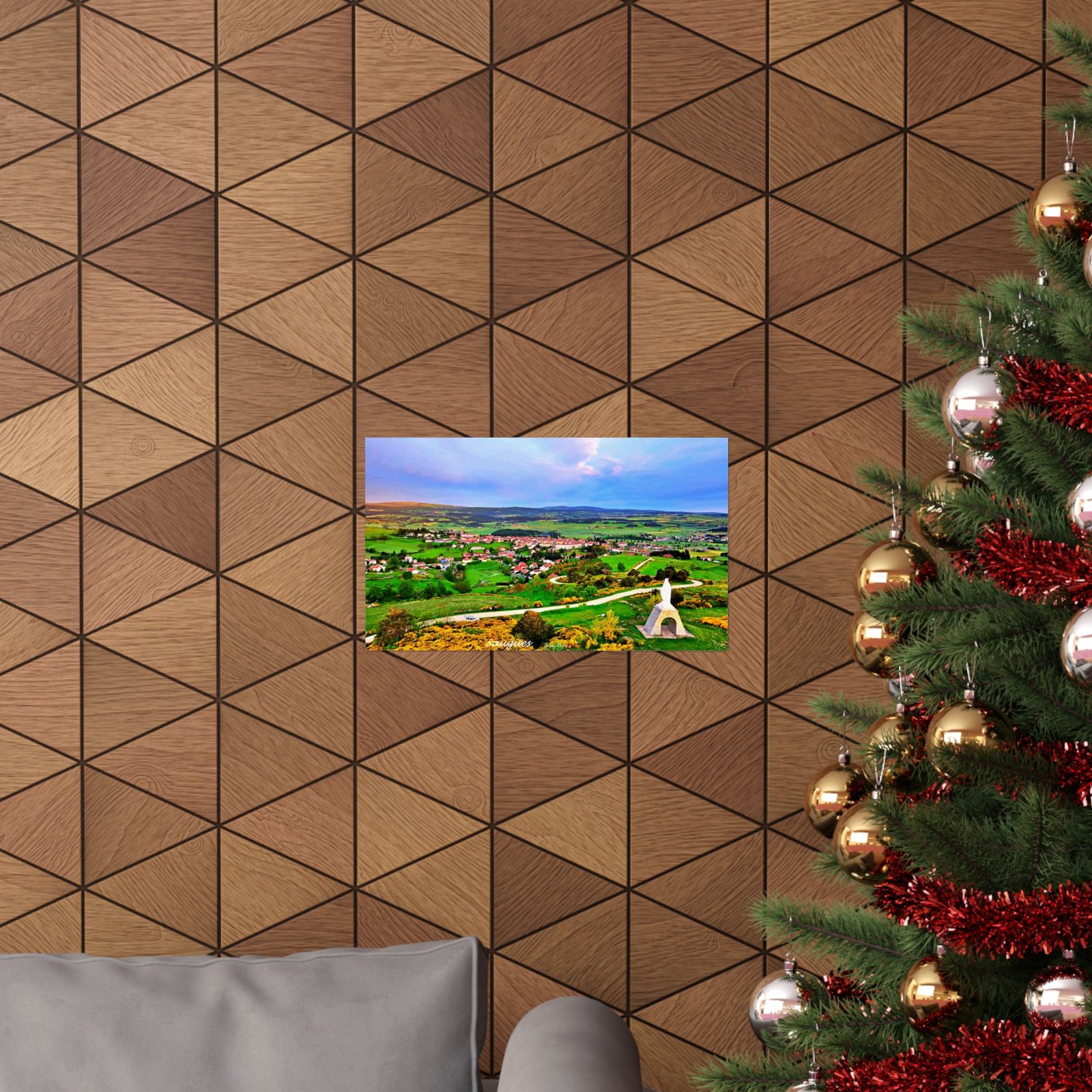 affiche paysage aérien du village saugues vu du ciel affiche paysage aérien du village saugues vu du ciel