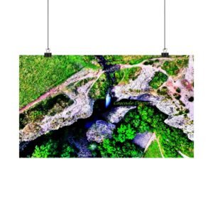 affiche aérienne — cascade de déroc, aubrac