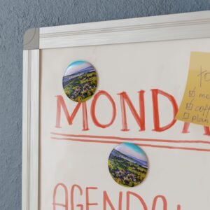 aimant décoratif rond – chabannes (lozère), village vu du ciel