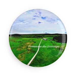 aimant décoratif rond – domaine du sauvage, chemin d’accès