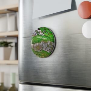 aimant décoratif rond – marchastel, village perché de l’aubrac