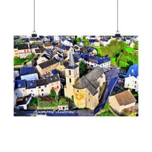 aumont aubrac vu du ciel — affiche paysage aérien du village