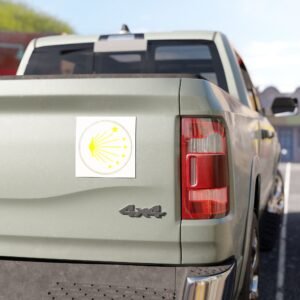 aimant de voiture compostelle – coquille de saint jacques (12,7 cm) jaune et blanc