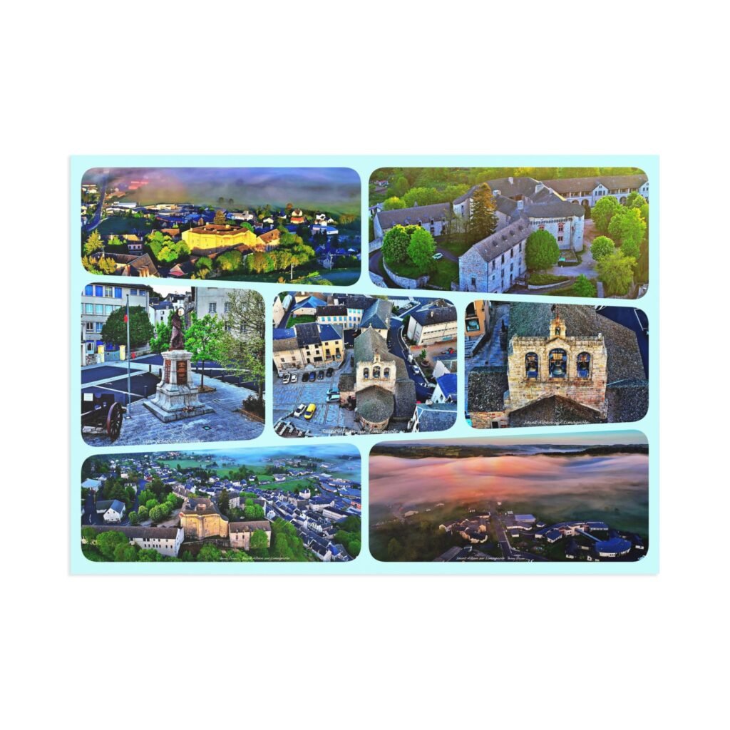 carte postale — saint alban sur limagnole • margeride — vues aériennes sensy drone