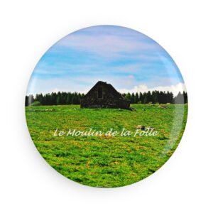 aimant décoratif rond – le moulin de la folle, margeride