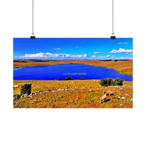 affiche aérienne — lac de saint andéol, aubrac