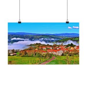 affiche paysage aérien du village saint didier d’allier vu du ciel