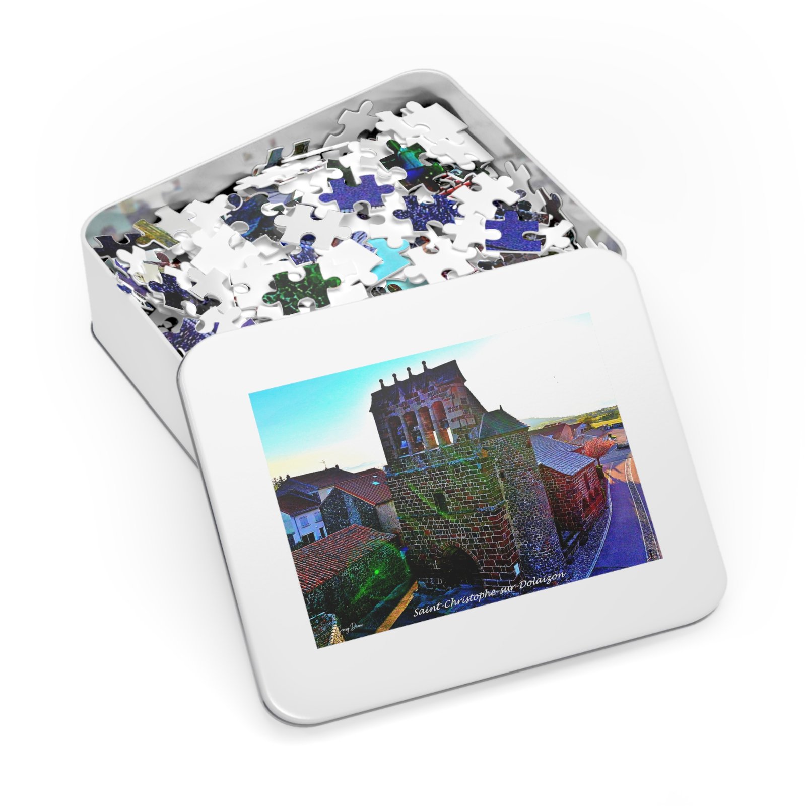 puzzle photo aérienne — saint christophe sur dolaizon | la tour romane au fil du village puzzle photo aérienne — saint christophe sur dolaizon | la tour romane au fil du village