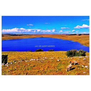 puzzle photo aérienne — lac de saint andéol | miroir d’azur sur l’aubrac